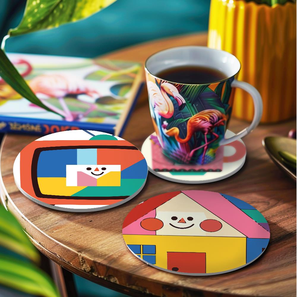 Smiling Retro Gadgets paint by numbers coasters – image 18