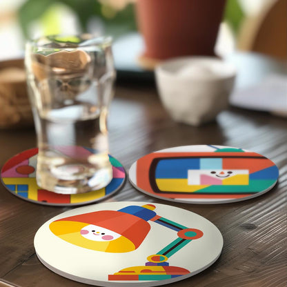 Smiling Retro Gadgets paint by numbers coasters – image 20