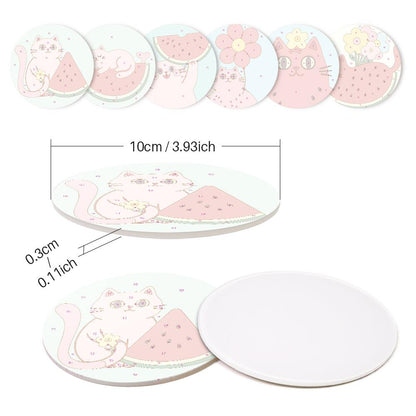 Watermelon Kitty Summer paint by numbers coasters – image 9