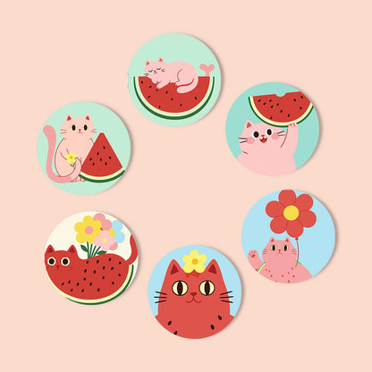 Watermelon Kitty Summer paint by numbers coasters – image 12