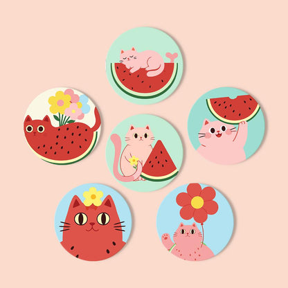 Watermelon Kitty Summer paint by numbers coasters – image 13