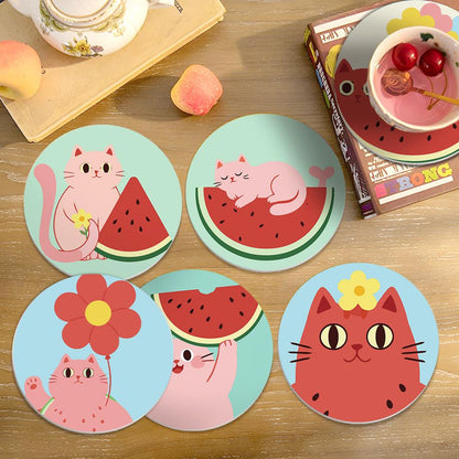 Watermelon Kitty Summer paint by numbers coasters – image 14