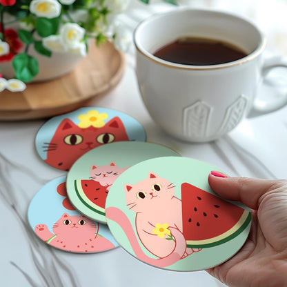 Watermelon Kitty Summer paint by numbers coasters – image 16