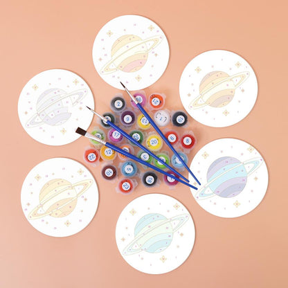 Ringed Planet Parade paint by numbers coasters – image 2