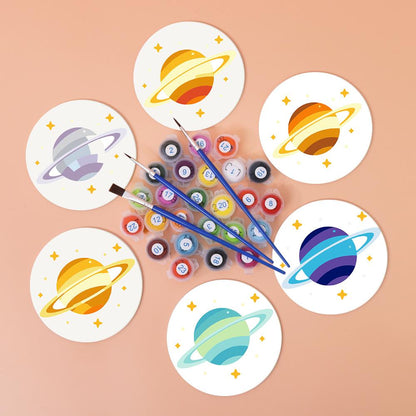Ringed Planet Parade paint by numbers coasters – image 3