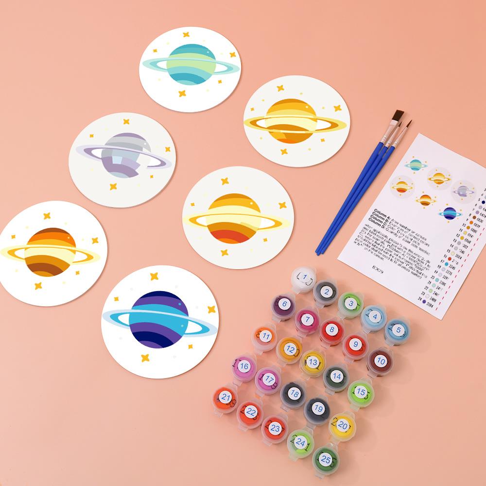 Ringed Planet Parade paint by numbers coasters – image 5