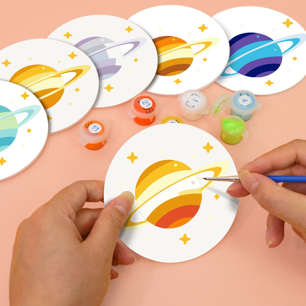 Ringed Planet Parade paint by numbers coasters – image 6
