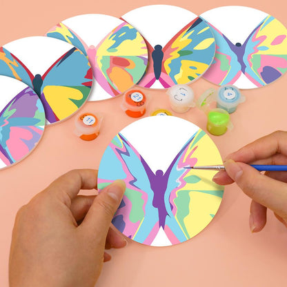 Rainbow Patchwork Butterflies paint by numbers coasters – image 6