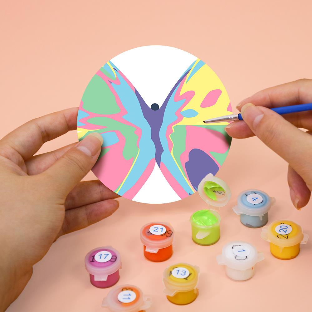 Rainbow Patchwork Butterflies paint by numbers coasters – image 7