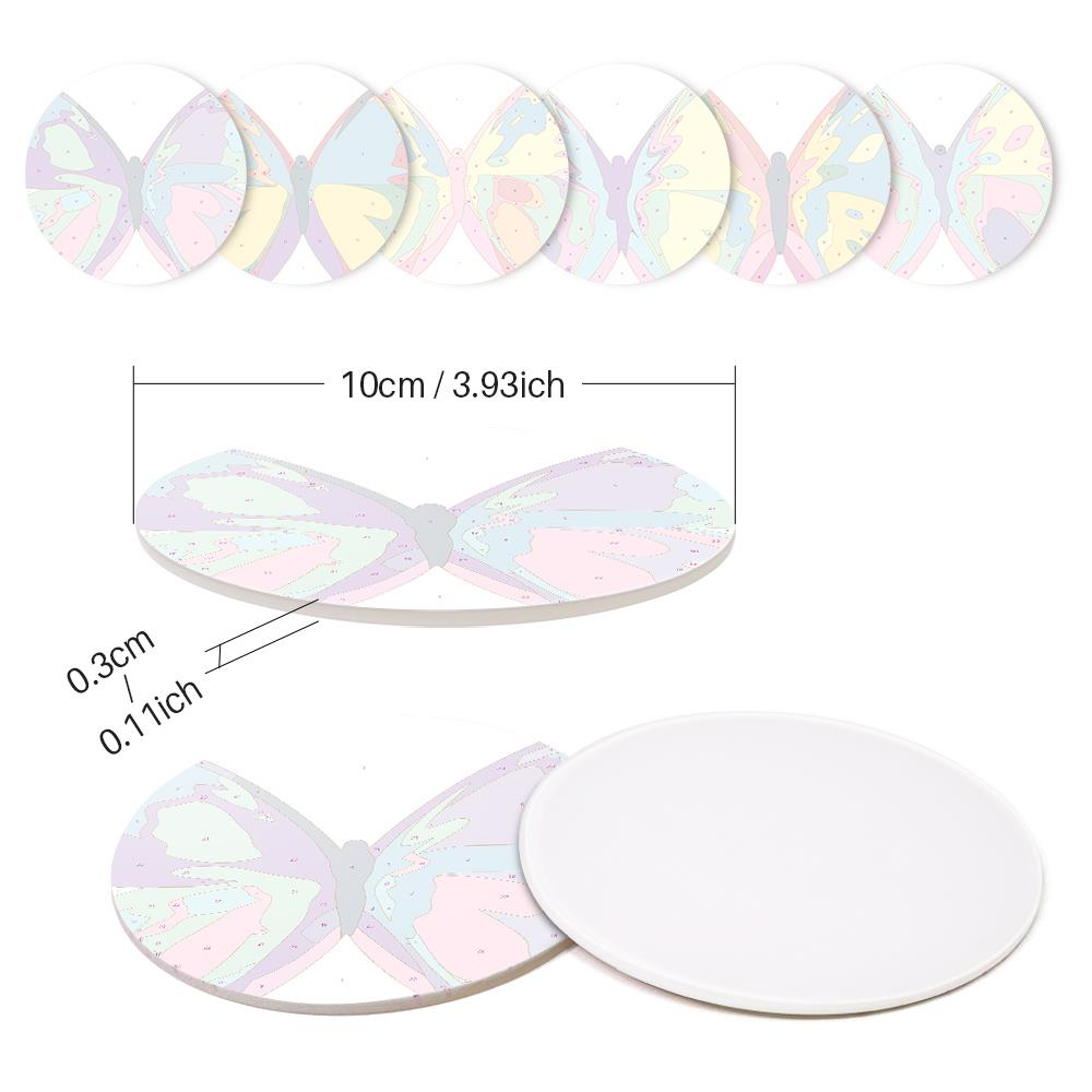 Rainbow Patchwork Butterflies paint by numbers coasters – image 9