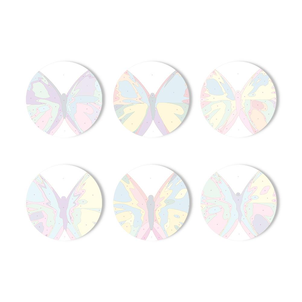 Rainbow Patchwork Butterflies paint by numbers coasters – image 11