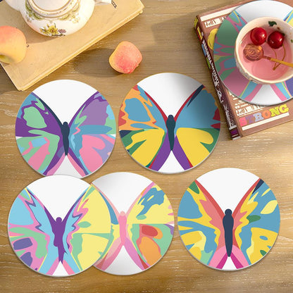 Rainbow Patchwork Butterflies paint by numbers coasters – image 14