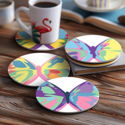 Rainbow Patchwork Butterflies paint by numbers coasters – image 19