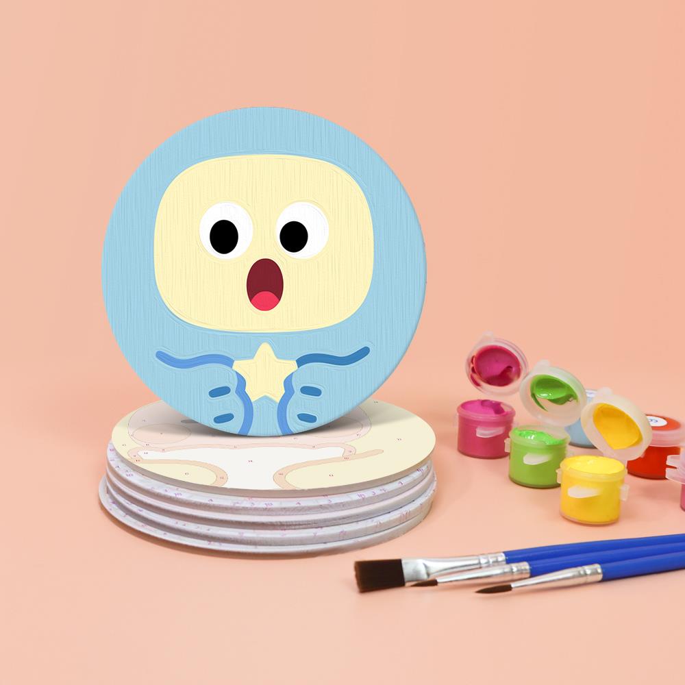 Kawaii Blob Faces paint by numbers coasters – image 4