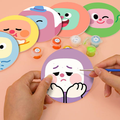 Kawaii Blob Faces paint by numbers coasters – image 6