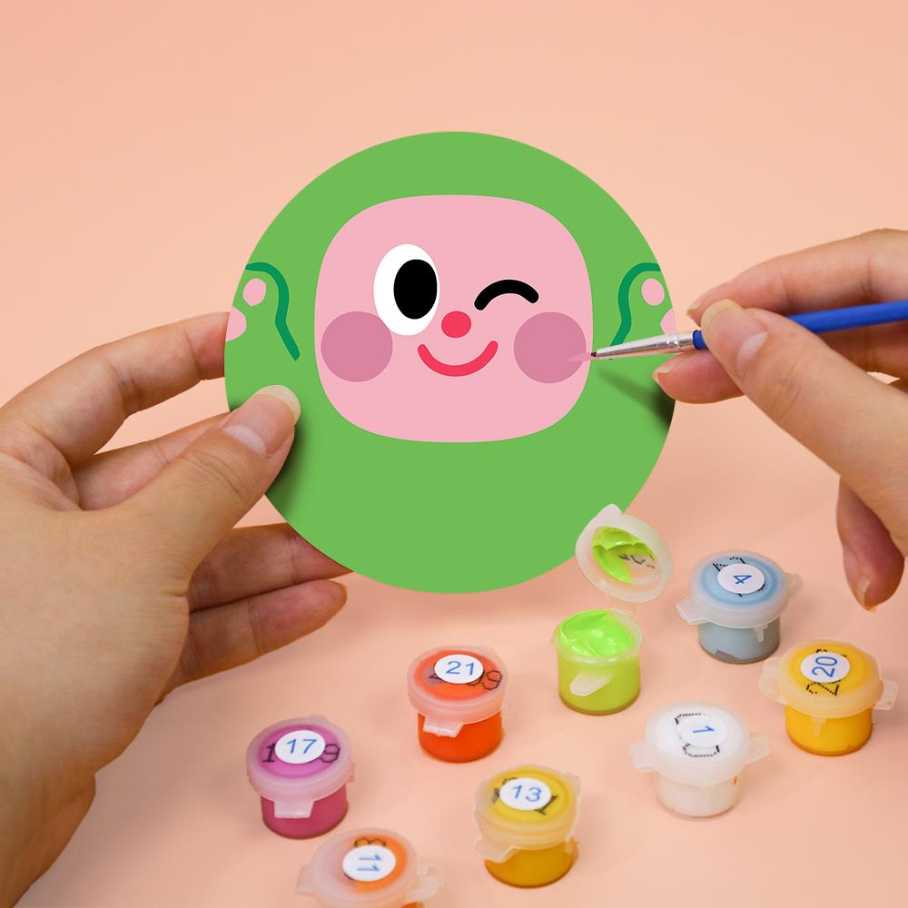 Kawaii Blob Faces paint by numbers coasters – image 7
