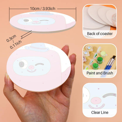 Kawaii Blob Faces paint by numbers coasters – image 8