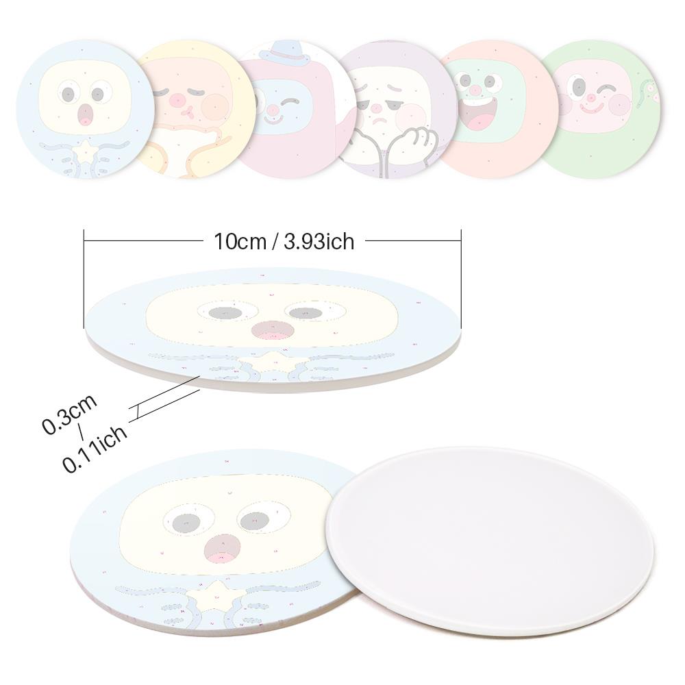 Kawaii Blob Faces paint by numbers coasters – image 9