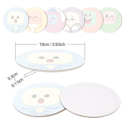Kawaii Blob Faces paint by numbers coasters – image 9