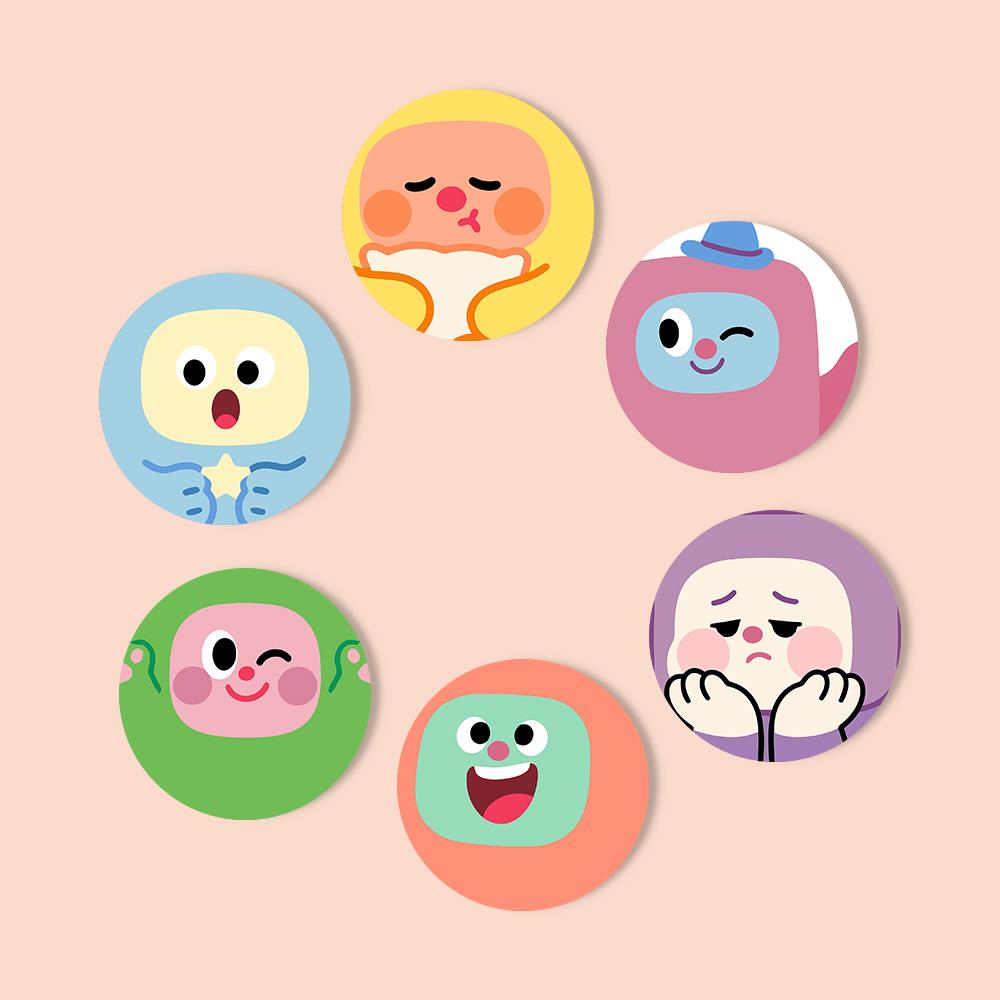 Kawaii Blob Faces paint by numbers coasters – image 12