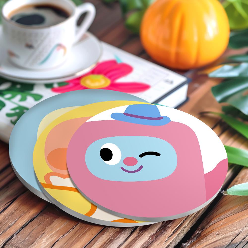 Kawaii Blob Faces paint by numbers coasters – image 14