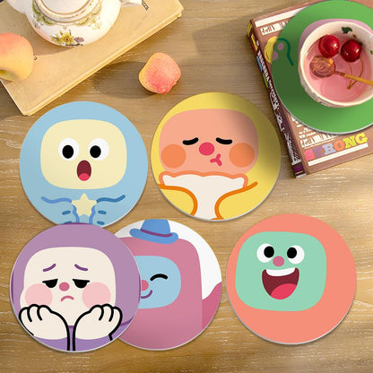 Kawaii Blob Faces paint by numbers coasters – image 15