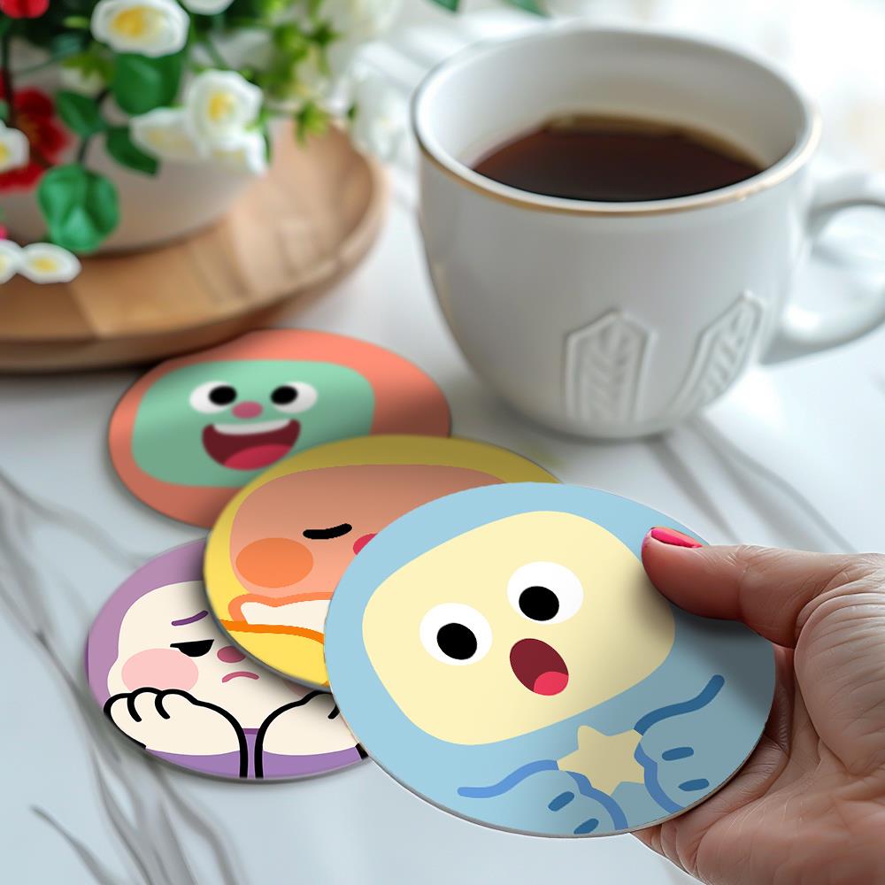 Kawaii Blob Faces paint by numbers coasters – image 17