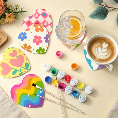 Good Vibes Retro Patterns paint by numbers coasters – image 5