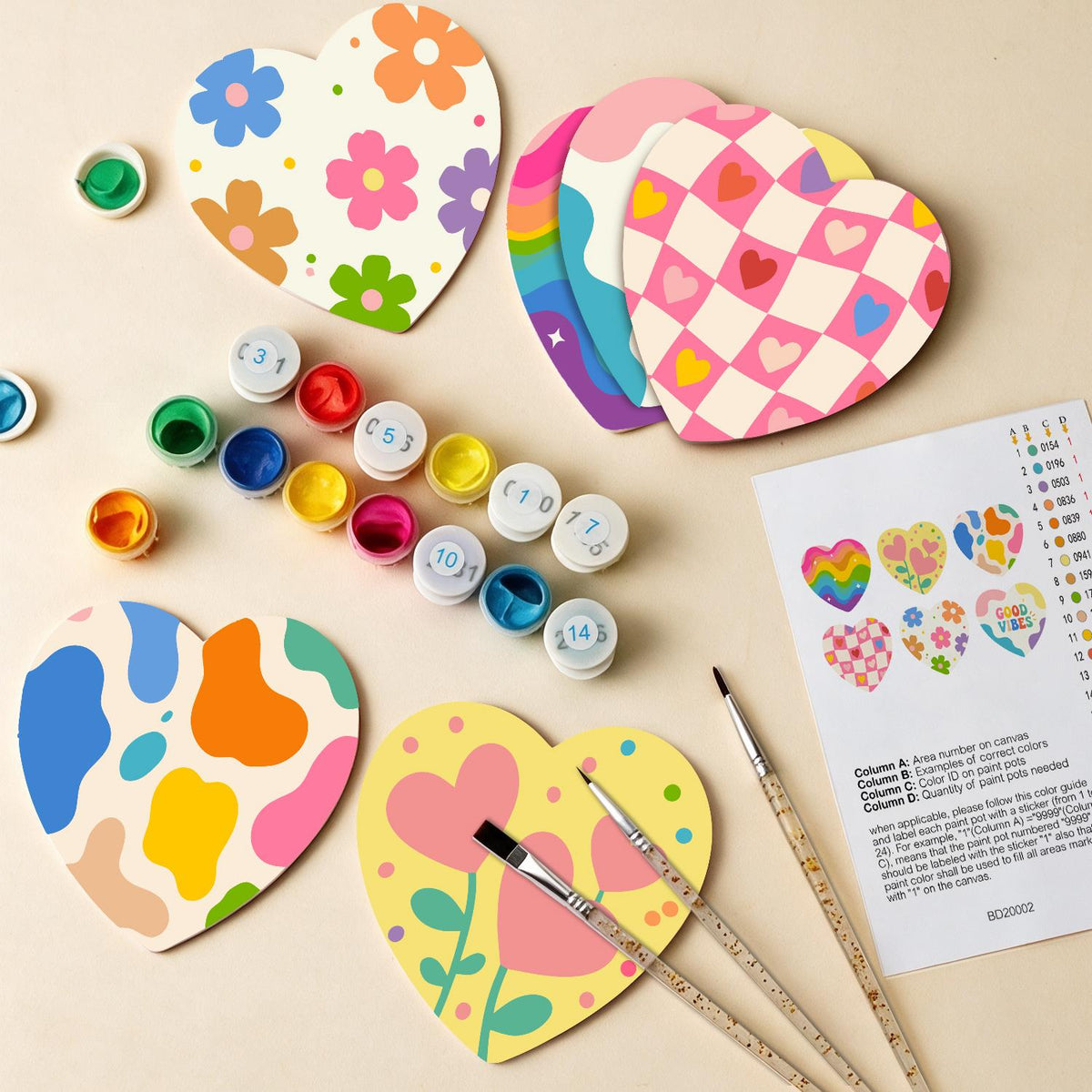 Good Vibes Retro Patterns paint by numbers coasters – image 13