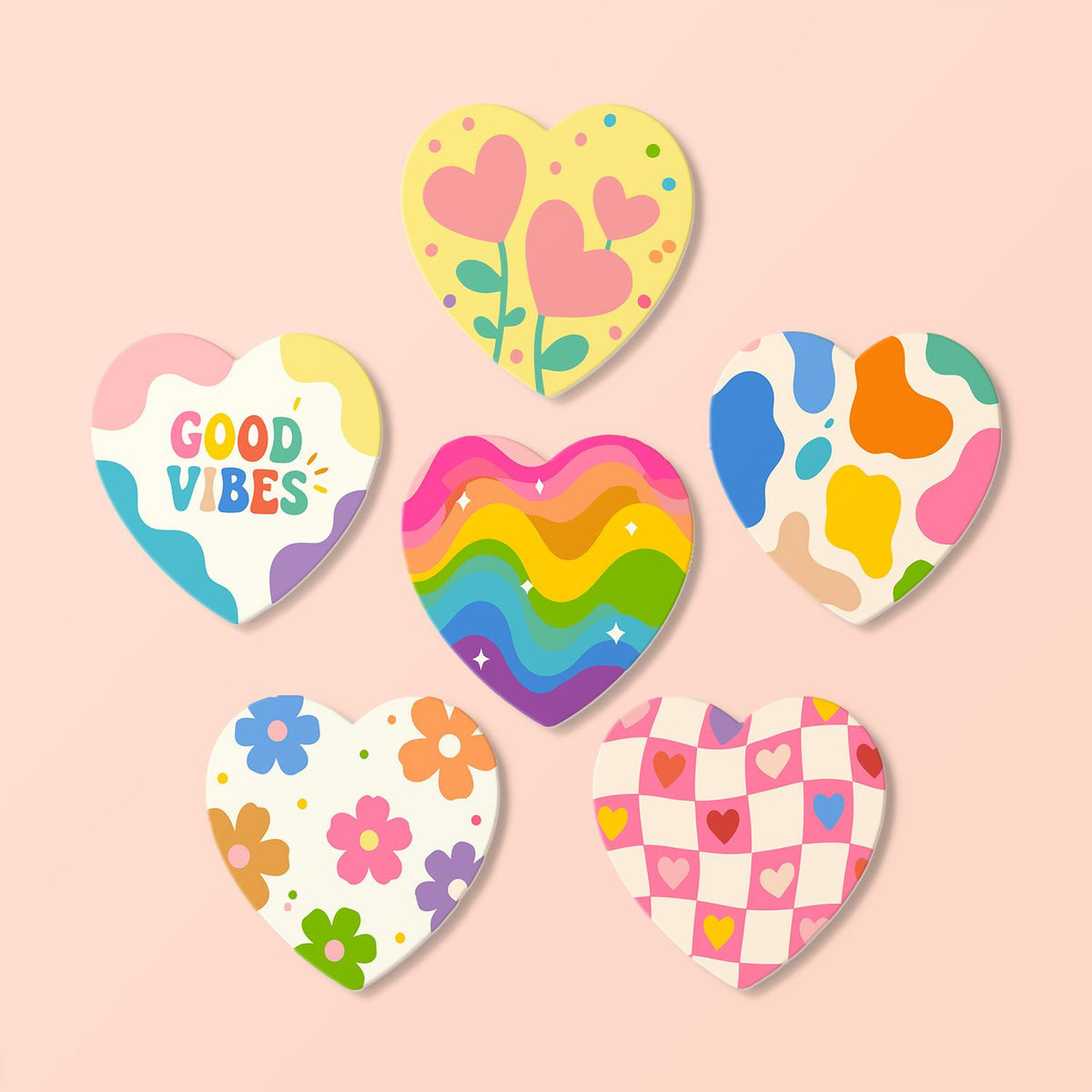 Good Vibes Retro Patterns paint by numbers coasters – image 17