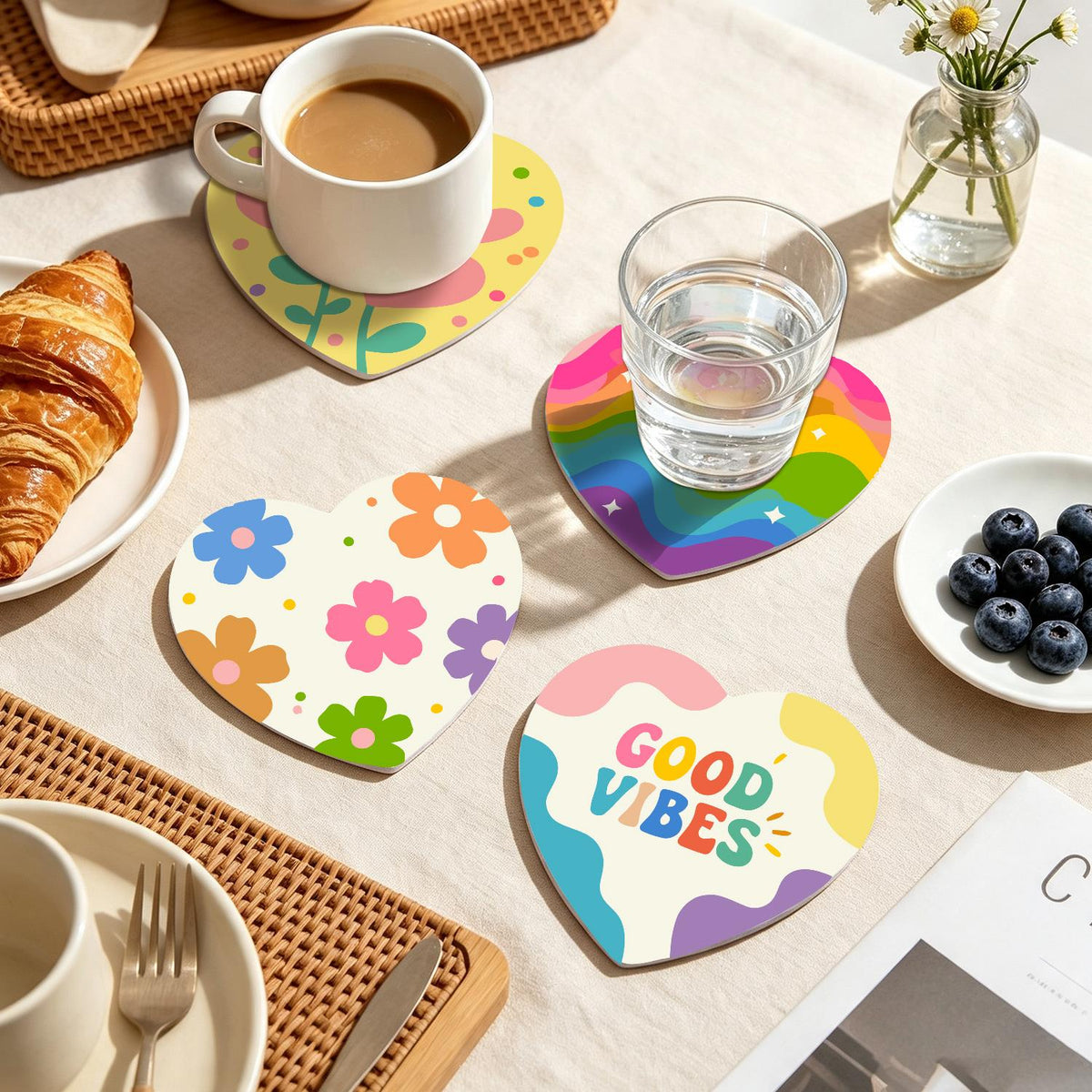 Good Vibes Retro Patterns paint by numbers coasters – image 19