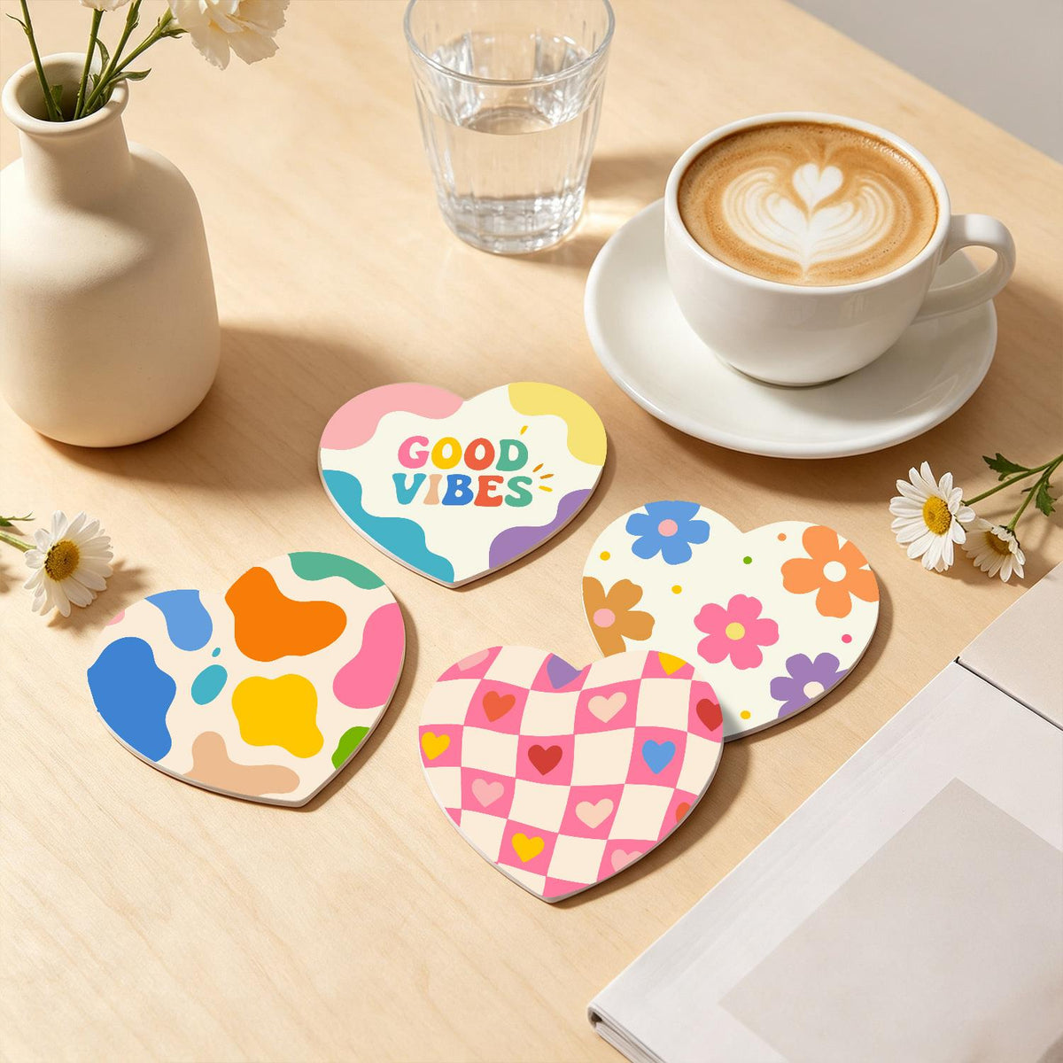 Good Vibes Retro Patterns paint by numbers coasters – image 20