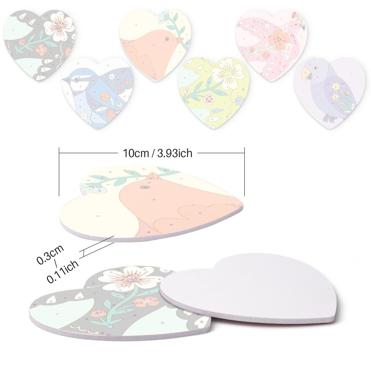 Folk Art Birds and Blossoms paint by numbers coasters – image 15
