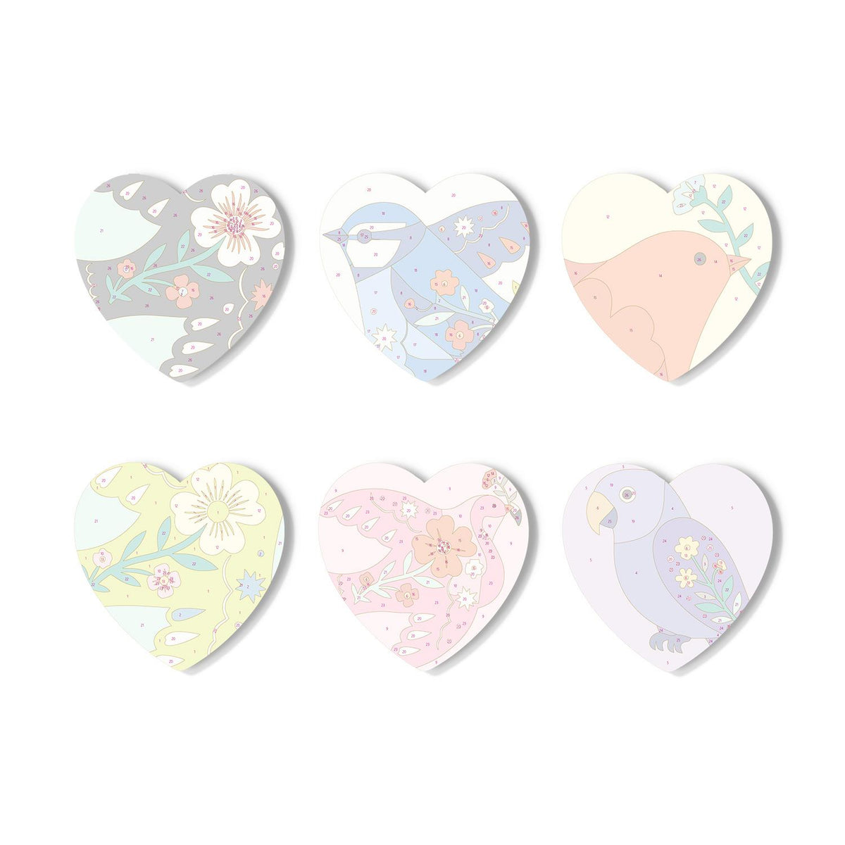 Folk Art Birds and Blossoms paint by numbers coasters – image 16