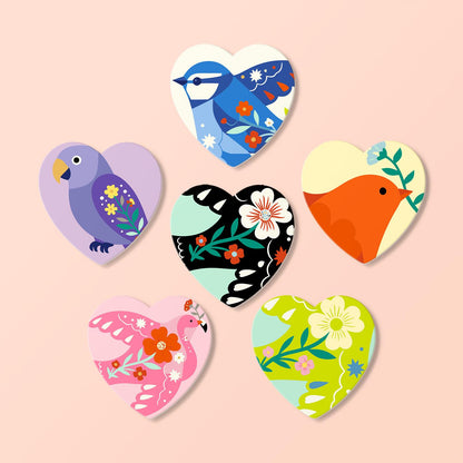 Folk Art Birds and Blossoms paint by numbers coasters – image 17