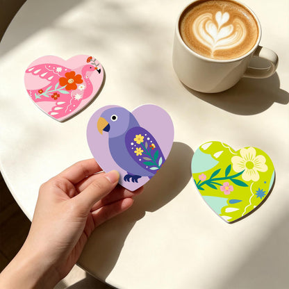 Folk Art Birds and Blossoms paint by numbers coasters – image 19