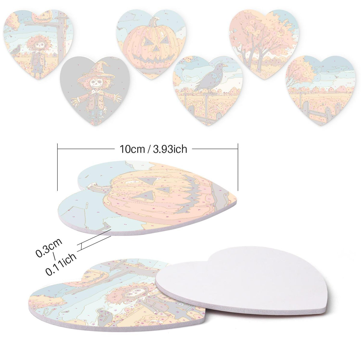 Scarecrow and Crow Harvest paint by numbers coasters – image 15