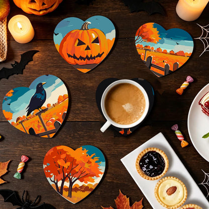 Scarecrow and Crow Harvest paint by numbers coasters – image 21