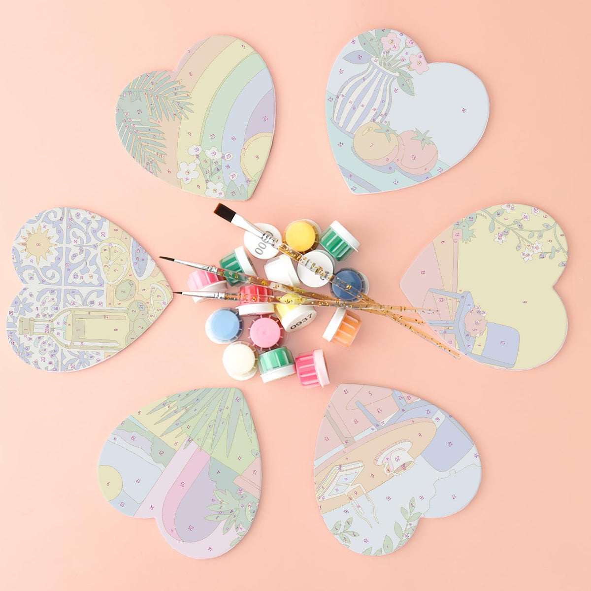 Sunlit Terrace Still Lifes paint by numbers coasters – image 2