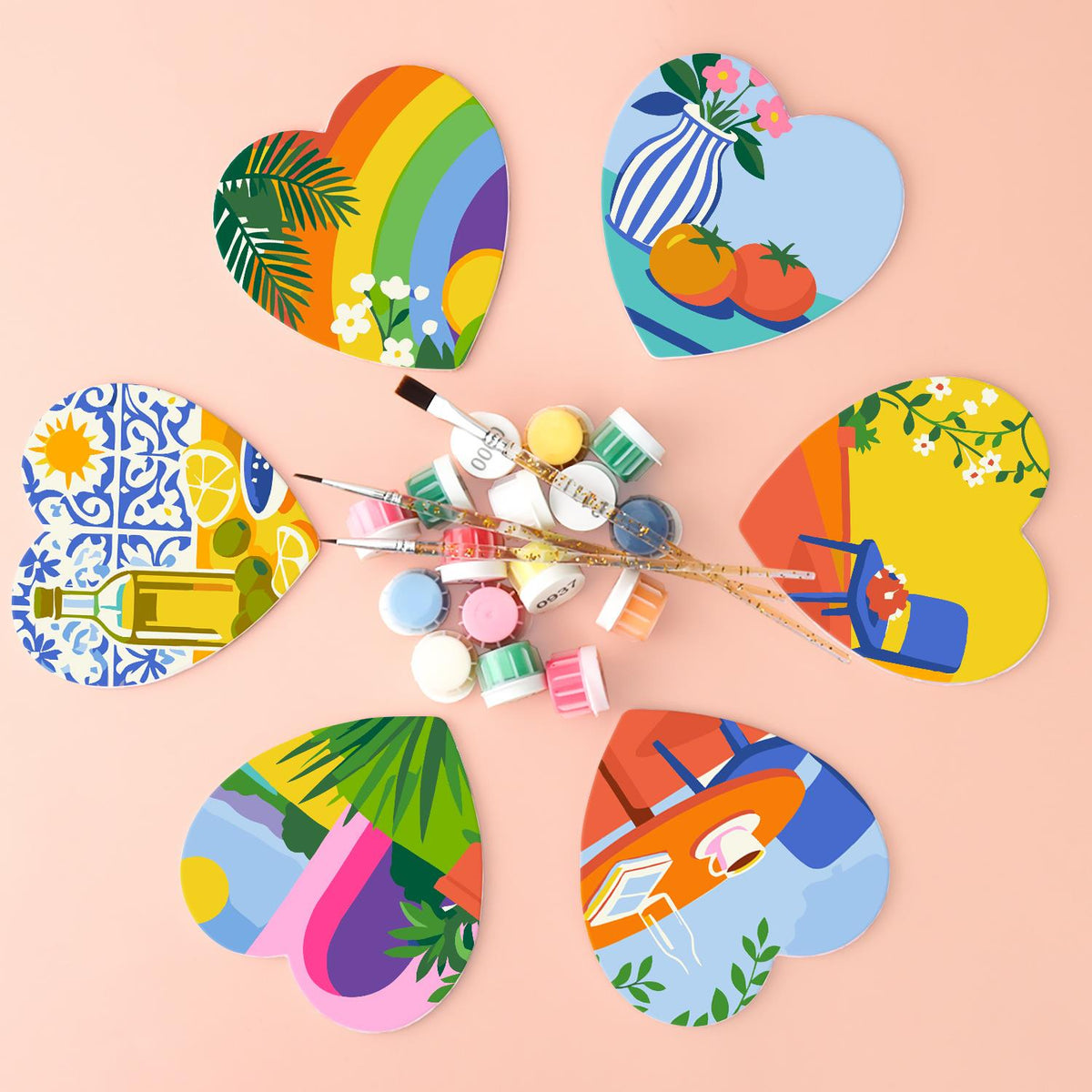 Sunlit Terrace Still Lifes paint by numbers coasters – image 3