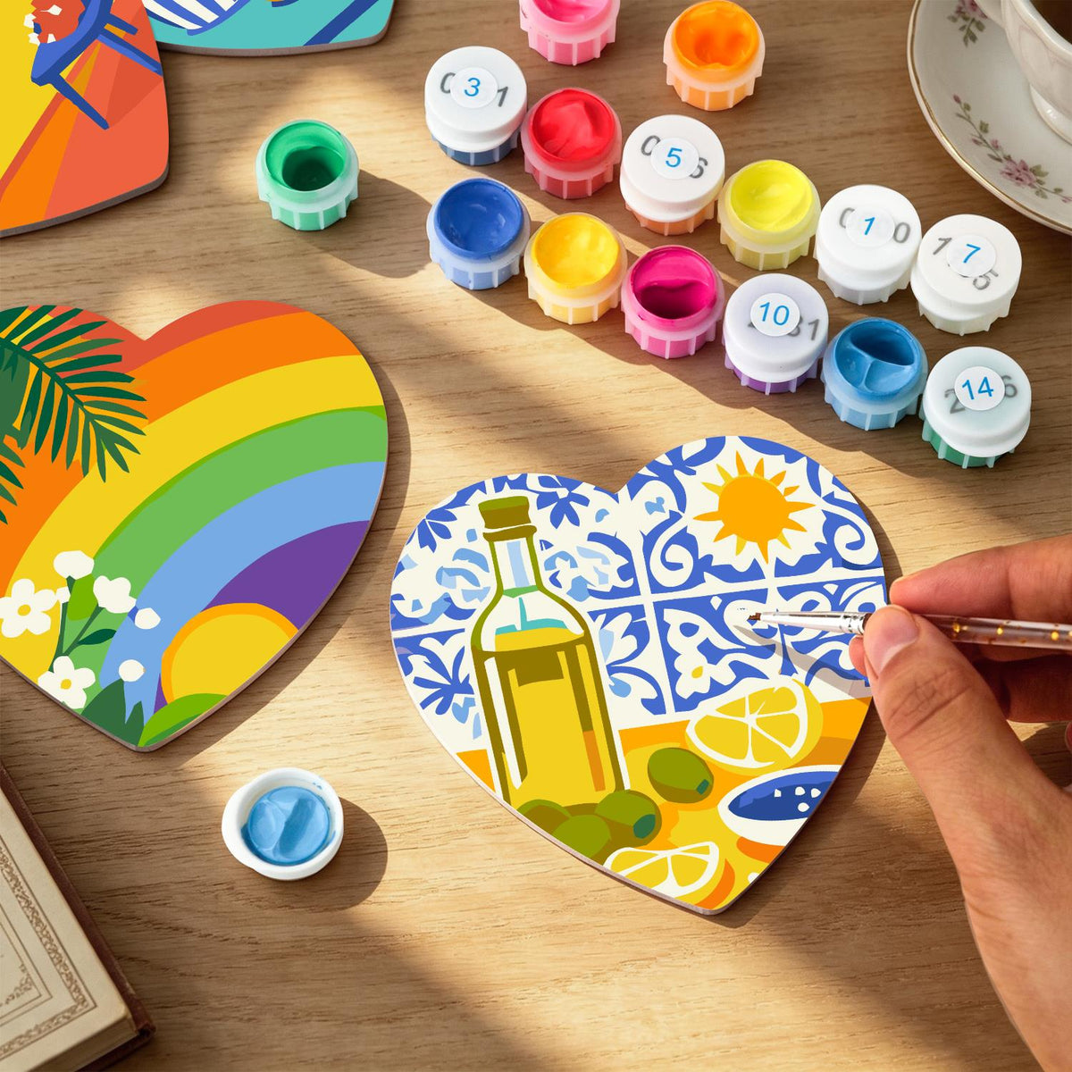 Sunlit Terrace Still Lifes paint by numbers coasters – image 9