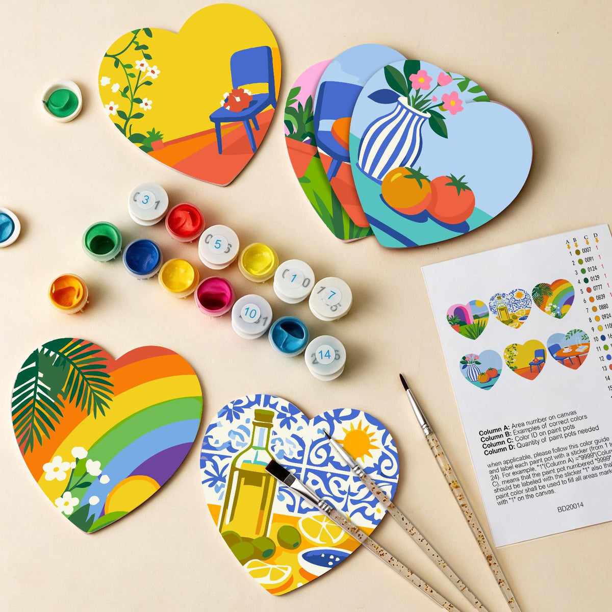Sunlit Terrace Still Lifes paint by numbers coasters – image 13