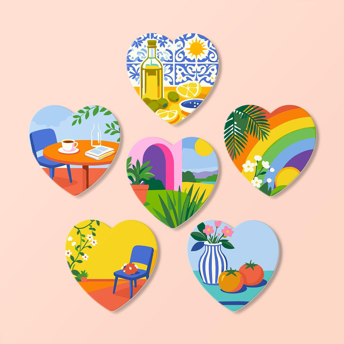 Sunlit Terrace Still Lifes paint by numbers coasters – image 17