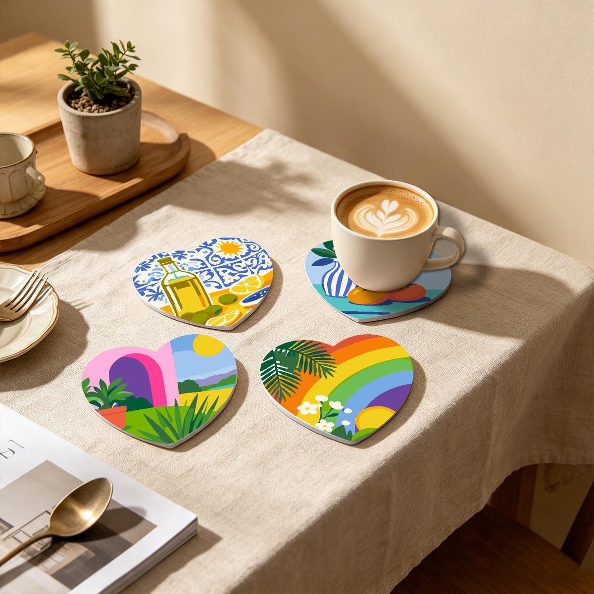 Sunlit Terrace Still Lifes paint by numbers coasters – image 19