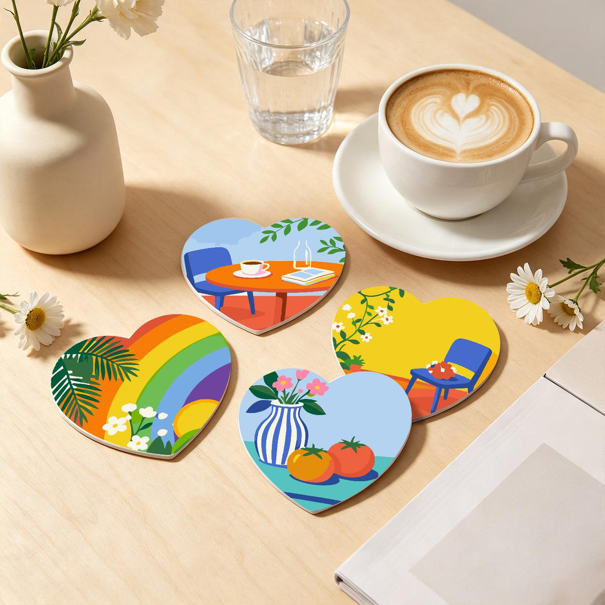 Sunlit Terrace Still Lifes paint by numbers coasters – image 20