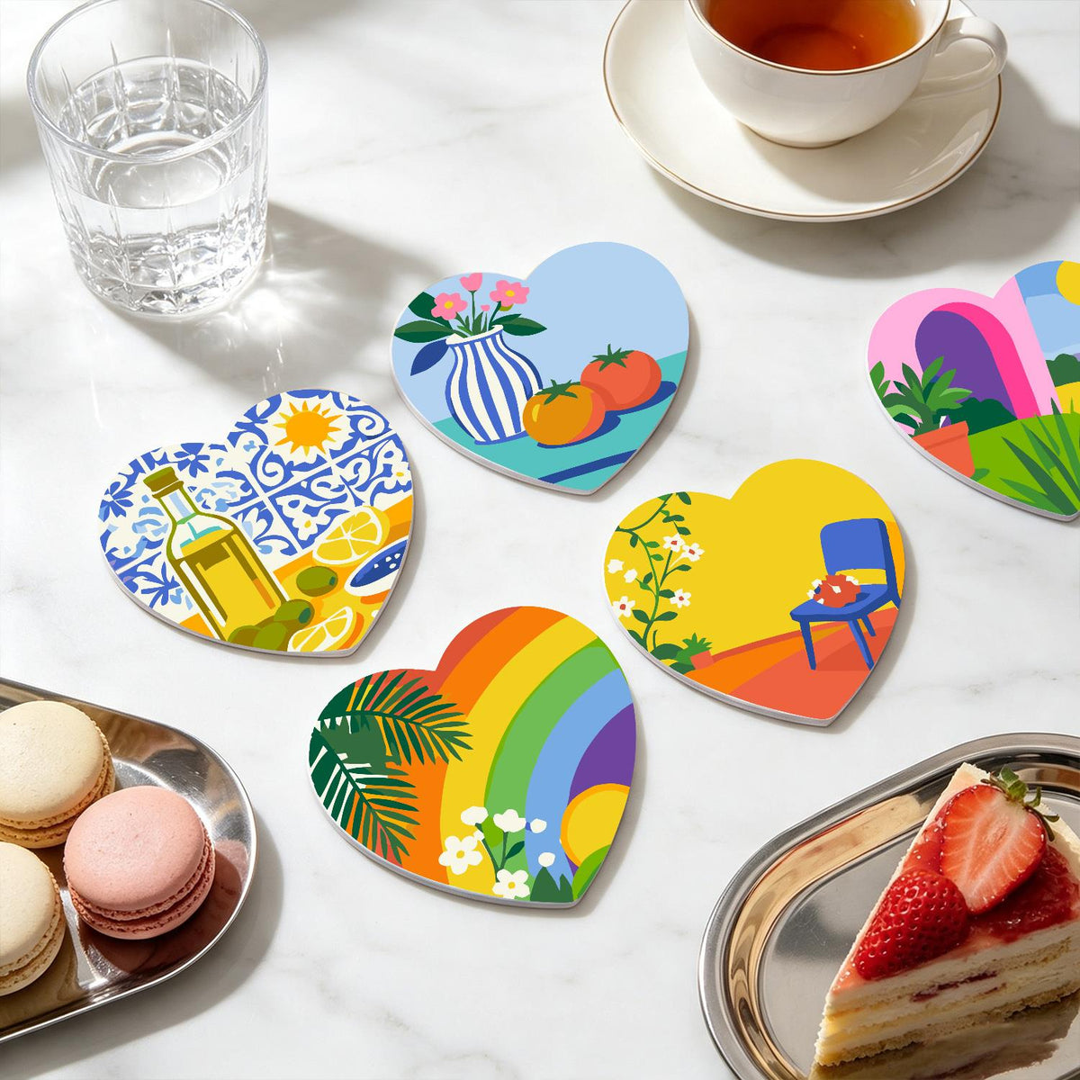 Sunlit Terrace Still Lifes paint by numbers coasters – image 21