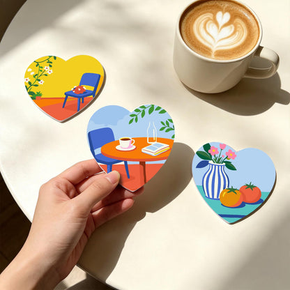 Sunlit Terrace Still Lifes paint by numbers coasters – image 22
