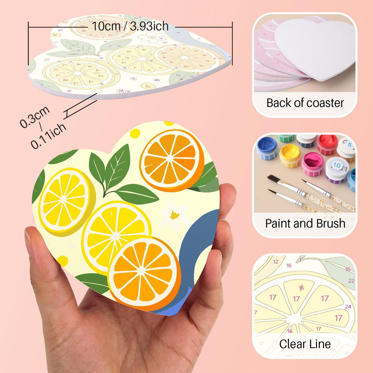 Amalfi Citrus and Blue Tiles paint by numbers coasters – image 10