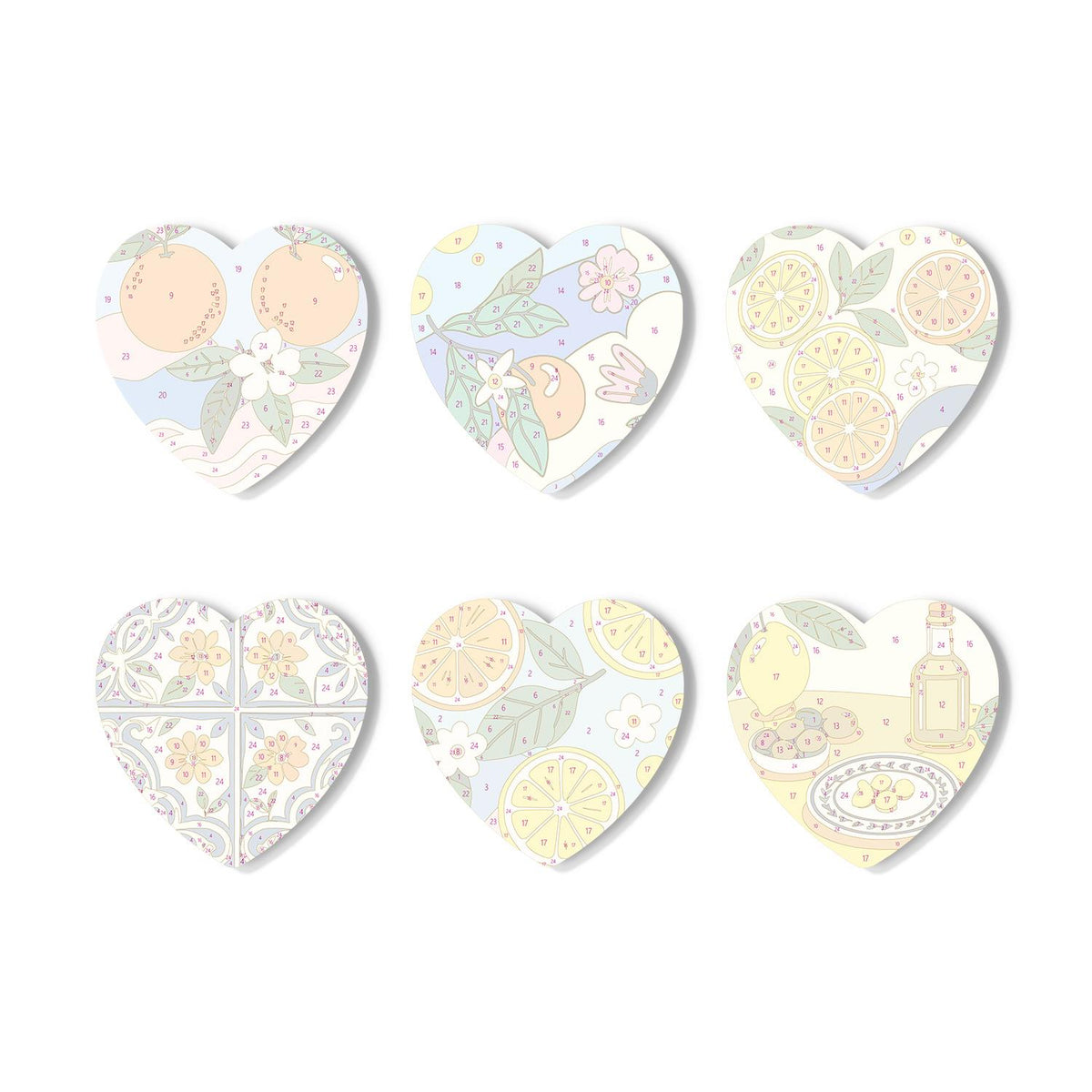 Amalfi Citrus and Blue Tiles paint by numbers coasters – image 16