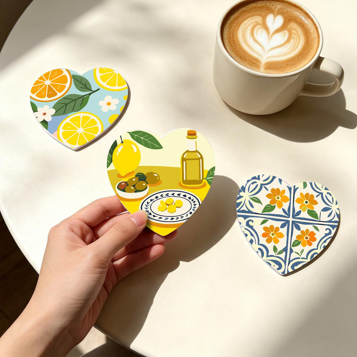 Amalfi Citrus and Blue Tiles paint by numbers coasters – image 19